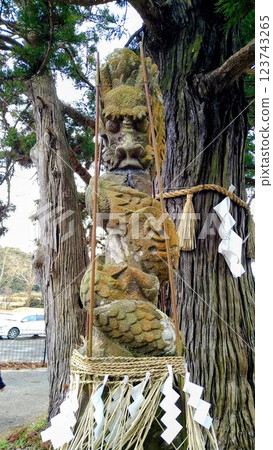 Dragon with a shimenawa rope Dragon with a shimenawa rope 123743265