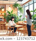 氣氛輕鬆的咖啡館 123743712