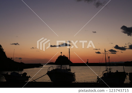Sunset over the sea 123743715