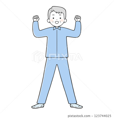 擺出腸道的老人 123744025