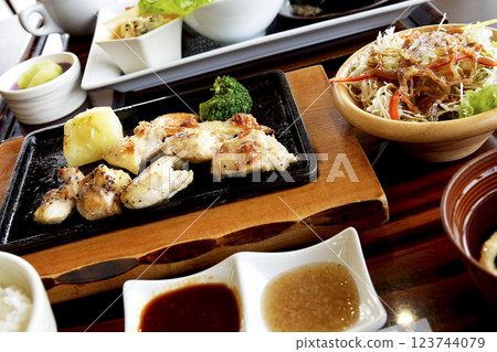 Tohoku local dish: Teppanyaki set meal of Date chicken 123744079