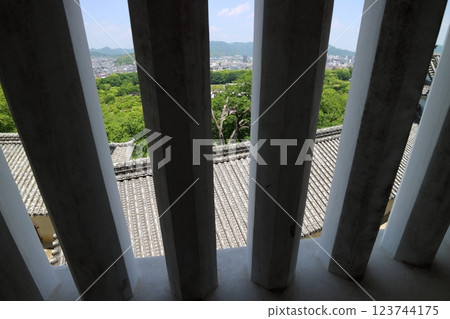 View from the lattice of the castle tower View from the lattice of the castle tower 123744175