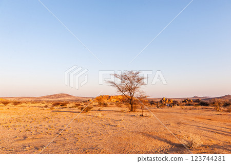 The Spitzkoppe area around sunset 123744281