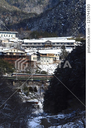 【長野縣】383系特快信濃號穿越白雪皚皚的根目洞窟，景色壯觀。 123744393