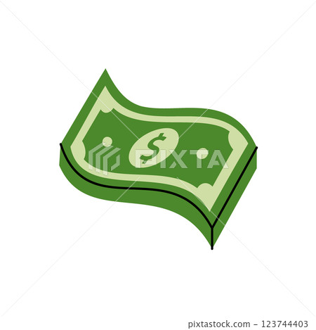 Dollar banknotes. Money investment and business commerce. Vector illustration. 123744403