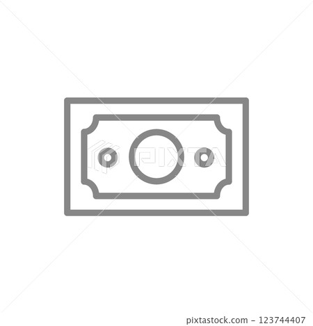 Money bill line icon. Cash paper currency symbol. Vector illustration. Money bill line icon. Cash paper currency symbol. Vector illustration. 123744407