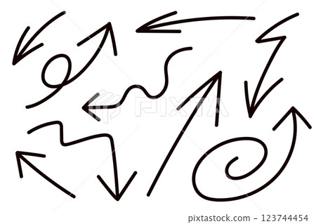 Hand drawn arrows set Hand drawn arrows set 123744454