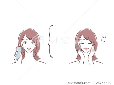 A woman applying lotion 123744489