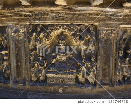 Sculptures depicting the life of Buddha are displayed around a small stupa at a museum in Lahore, Pakistan's ancient capital. Sculptures depicting the life of Buddha are displayed around a small stupa at a museum in Lahore, Pakistan's ancient capital. 123744758