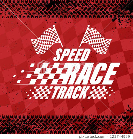 Tire track grunge red racing background Tire track grunge red racing background 123744939