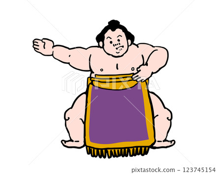 相撲選手的粗略繪製插圖 123745154