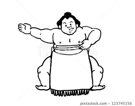 相撲選手的粗略繪製插圖 123745156