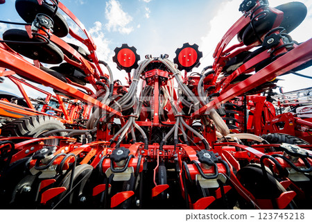 Modern agricultural machinery and equipment. Industrial details. Modern agricultural machinery and equipment. Industrial details. 123745218