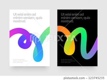 Template with colorful gradient squiggles shapes. 123745235