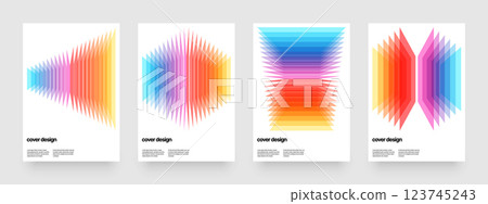 Template with colorful gradient blended shapes. 123745243