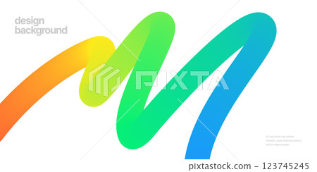 Template with colorful gradient squiggles shapes. 123745245