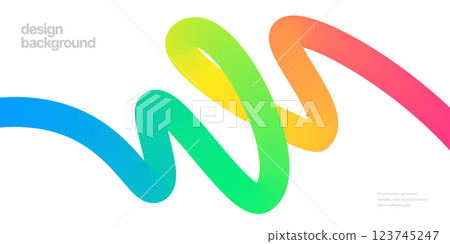 Template with colorful gradient squiggles shapes. 123745247