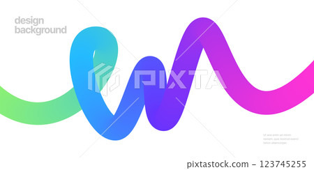 Template with colorful gradient squiggles shapes. 123745255