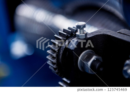 Metal sheet forming machine at the modern metalwork factory. Metal sheet forming machine at the modern metalwork factory. 123745469