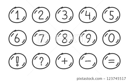 Hand Drawn Numbers and Symbols Hand Drawn Numbers and Symbols 123745517
