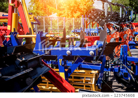 Modern agricultural machinery and equipment. Industrial details. Modern agricultural machinery and equipment. Industrial details. 123745608