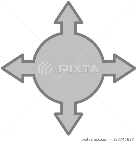 四向箭頭圓形對話泡泡(灰色) 四向箭頭圓形對話泡泡(灰色) 123745637