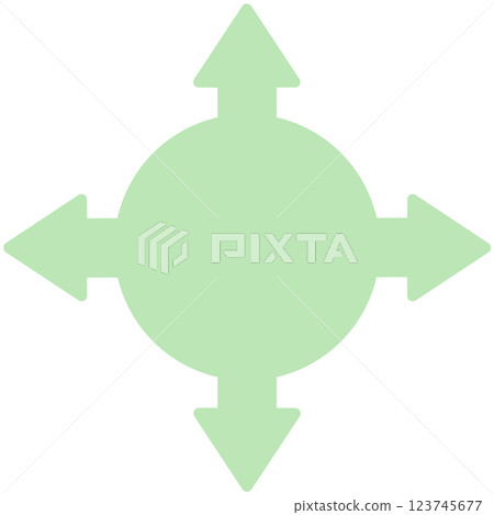 Four-way arrow round speech bubble (no line drawing, green) Four-way arrow round speech bubble (no line drawing, green) 123745677