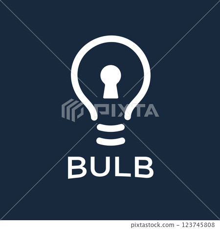 Simple Modern Light Bulb with keyhole in the middle Bulb Vector design illustration 123745808