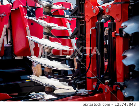 Modern agricultural machinery and equipment. Industrial details. Modern agricultural machinery and equipment. Industrial details. 123745848