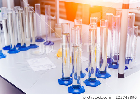Natural oil quality control. In the industrial laboratory. Natural oil quality control. In the industrial laboratory. 123745896