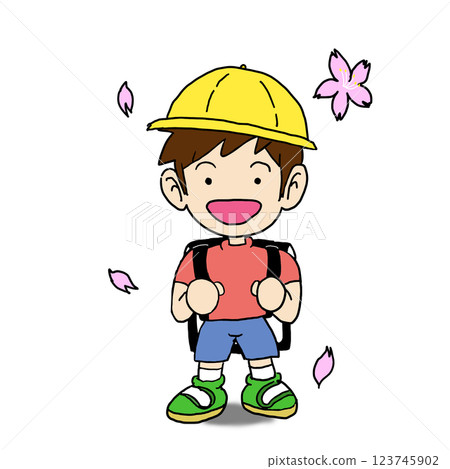 Boy entering elementary school Boy entering elementary school 123745902