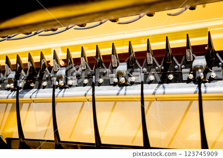 Modern agricultural machinery and equipment. Combine harvester. Modern agricultural machinery and equipment. Combine harvester. 123745909