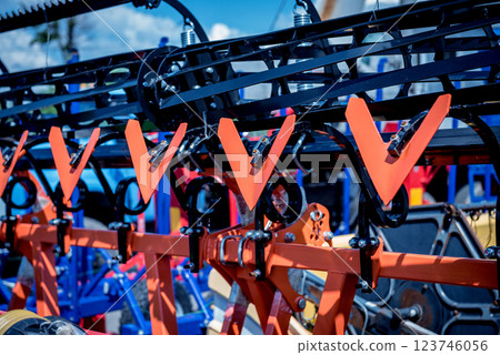 Modern agricultural machinery and equipment. Industrial details. Modern agricultural machinery and equipment. Industrial details. 123746056
