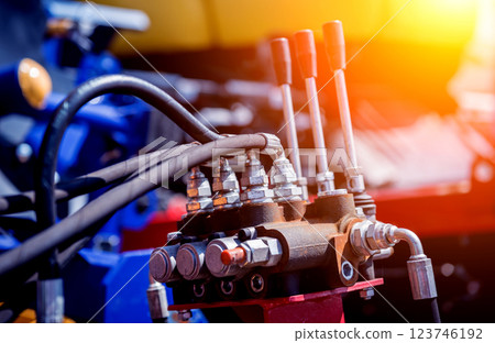 Modern agricultural machinery and equipment. Industrial details. Modern agricultural machinery and equipment. Industrial details. 123746192