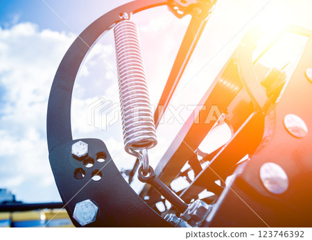 Modern agricultural machinery and equipment. Industrial details. Modern agricultural machinery and equipment. Industrial details. 123746392