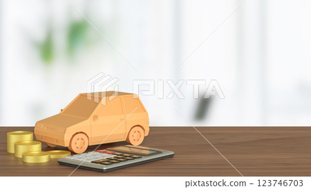 The Car and Calculator for Business concept 3d Rendering. The Car and Calculator for Business concept 3d Rendering. 123746703