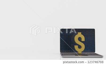 The Notebook and Dollar symbol for Business concept 3d Rendering. 123746708