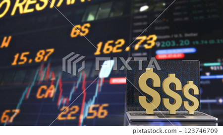 The Notebook and Dollar symbol for Business concept 3d Rendering. The Notebook and Dollar symbol for Business concept 3d Rendering. 123746709