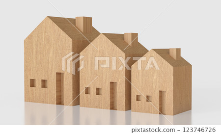 The Wood tree House for property or real estate concept 3d Rendering. The Wood tree House for property or real estate concept 3d Rendering. 123746726