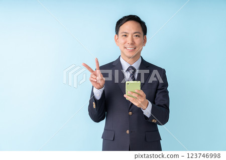 Men business looking at smartphone Men business looking at smartphone 123746998