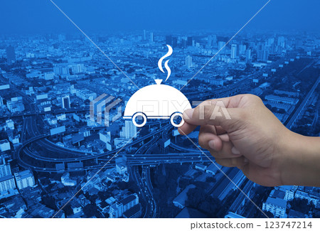 Food delivery online service concept 123747214