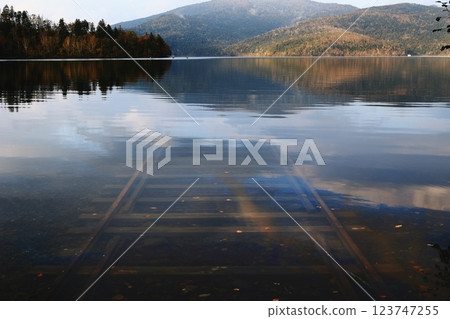 Lake bottom track Lake bottom track 123747255