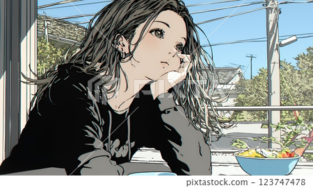 因擔心而吃不下飯的女人 123747478