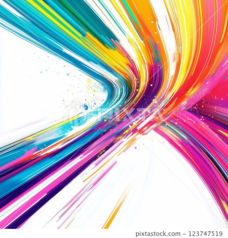 具有多彩流暢線條的動態抽象藝術 123747519