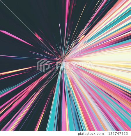 Colorful light radiating from a dark space 123747523