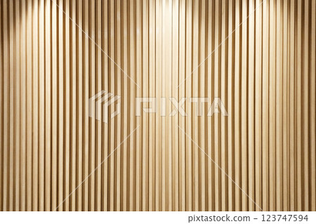 Minimal Vertical Paneled Wooden Wall Background with Spotlight. Minimal Vertical Paneled Wooden Wall Background with Spotlight. 123747594