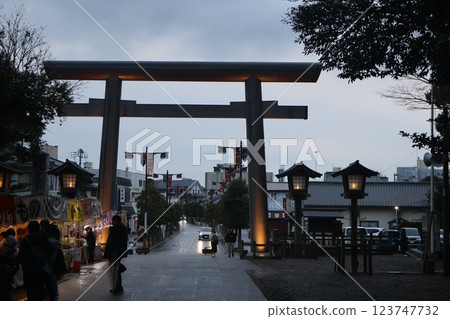 Torii at dusk 123747732