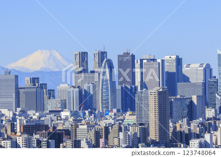A collaboration between Mt. Fuji and the cityscape of Tokyo (Shinjuku) A collaboration between Mt. Fuji and the cityscape of Tokyo (Shinjuku) 123748064