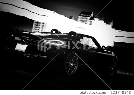 Glossy black open car 123748148