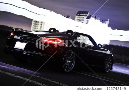 Glossy black open car 123748149